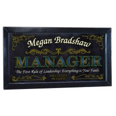 Manager Personalized Bar Occupational Business Mirror Sign Pub Office Plaque   263870343684
